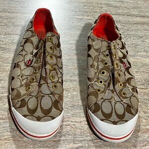 Coach Brown and Red Women's Sneakers